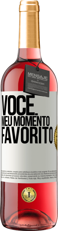 Envio grátis | Vinho rosé Edição ROSÉ Você. Meu momento favorito Etiqueta Branca. Etiqueta personalizável Vinho jovem Colheita 2023 Tempranillo