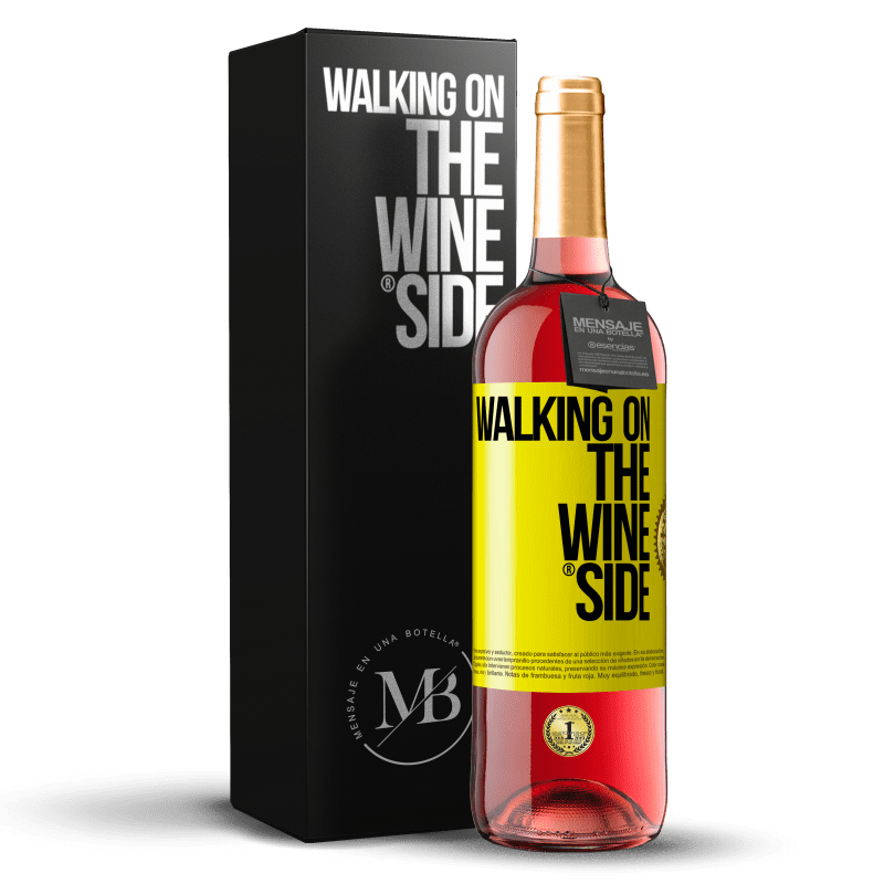 29,95 € Envío gratis | Vino Rosado Edición ROSÉ Walking on the Wine Side® Etiqueta Amarilla. Etiqueta personalizable Vino joven Cosecha 2024 Tempranillo