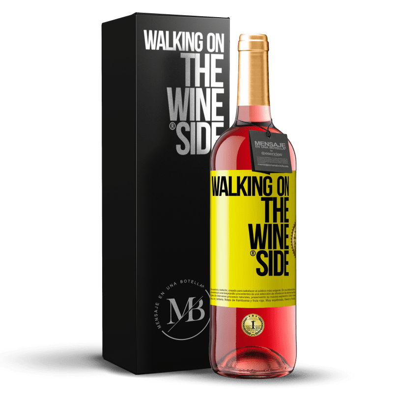 29,95 € Envío gratis | Vino Rosado Edición ROSÉ Walking on the Wine Side® Etiqueta Amarilla. Etiqueta personalizable Vino joven Cosecha 2025 Tempranillo