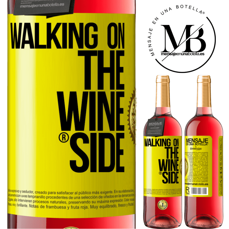29,95 € Kostenloser Versand | Roséwein ROSÉ Ausgabe Walking on the Wine Side® Gelbes Etikett. Anpassbares Etikett Junger Wein Ernte 2025 Tempranillo