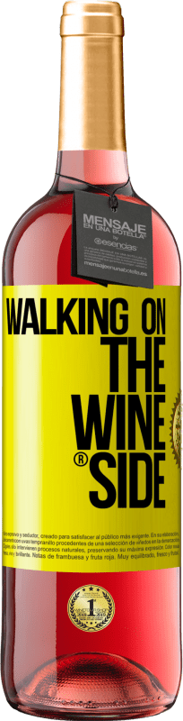 29,95 € Spedizione Gratuita | Vino rosato Edizione ROSÉ Walking on the Wine Side® Etichetta Gialla. Etichetta personalizzabile Vino giovane Raccogliere 2025 Tempranillo