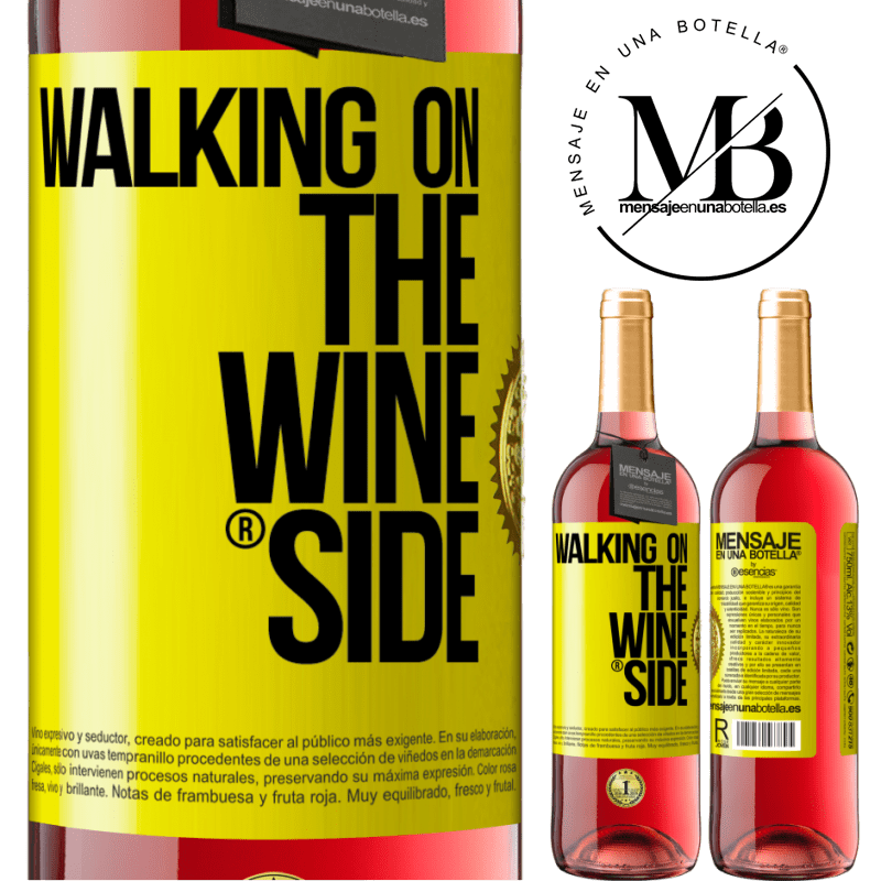 29,95 € Spedizione Gratuita | Vino rosato Edizione ROSÉ Walking on the Wine Side® Etichetta Gialla. Etichetta personalizzabile Vino giovane Raccogliere 2024 Tempranillo