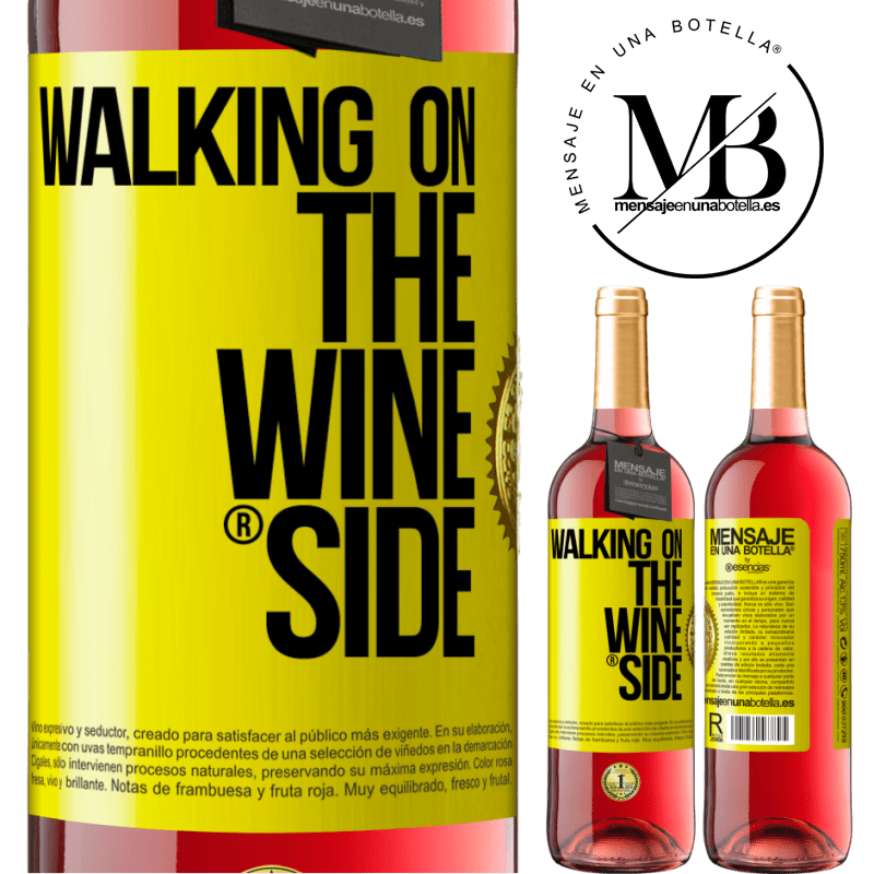 29,95 € Spedizione Gratuita | Vino rosato Edizione ROSÉ Walking on the Wine Side® Etichetta Gialla. Etichetta personalizzabile Vino giovane Raccogliere 2025 Tempranillo