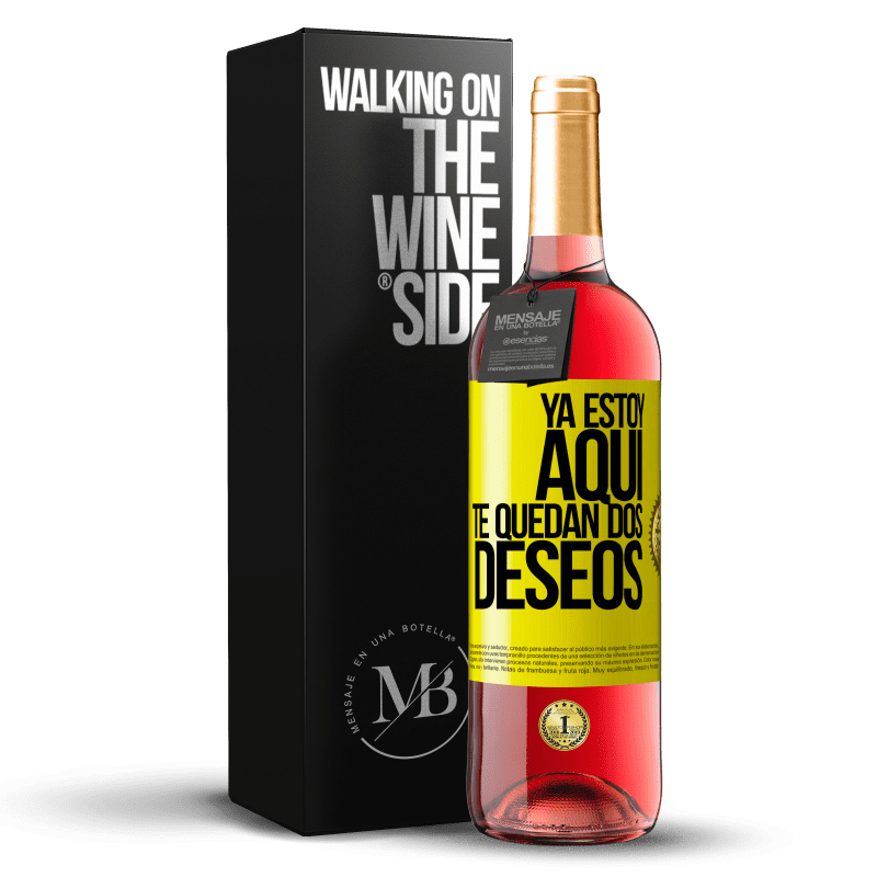 29,95 € Envío gratis | Vino Rosado Edición ROSÉ Ya estoy aquí. Te quedan dos deseos Etiqueta Amarilla. Etiqueta personalizable Vino joven Cosecha 2024 Tempranillo