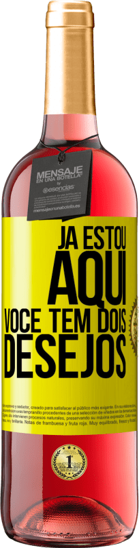 29,95 € | Vinho rosé Edição ROSÉ Já estou aqui. Você tem dois desejos Etiqueta Amarela. Etiqueta personalizável Vinho jovem Colheita 2024 Tempranillo