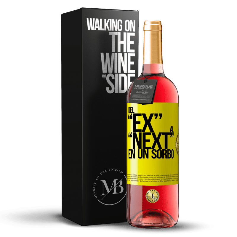 29,95 € 送料無料 | ロゼワイン ROSÉエディション Del EX al NEXT en un sorbo 黄色のラベル. カスタマイズ可能なラベル 若いワイン 収穫 2024 Tempranillo