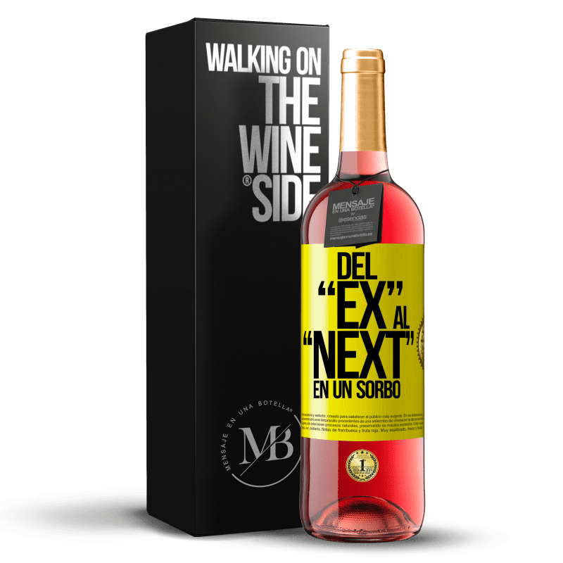 29,95 € Envío gratis | Vino Rosado Edición ROSÉ Del EX al NEXT en un sorbo Etiqueta Amarilla. Etiqueta personalizable Vino joven Cosecha 2024 Tempranillo