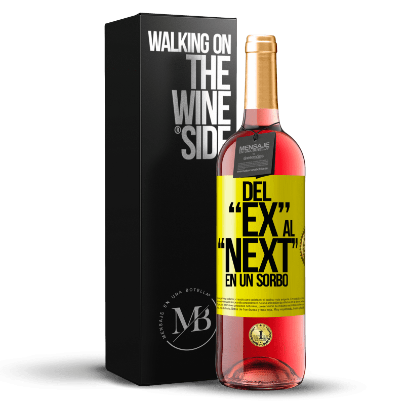 29,95 € Envío gratis | Vino Rosado Edición ROSÉ Del EX al NEXT en un sorbo Etiqueta Amarilla. Etiqueta personalizable Vino joven Cosecha 2025 Tempranillo
