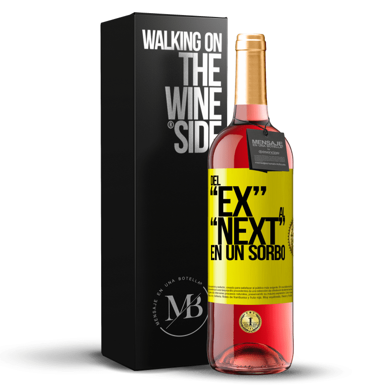 29,95 € Kostenloser Versand | Roséwein ROSÉ Ausgabe Del EX al NEXT en un sorbo Gelbes Etikett. Anpassbares Etikett Junger Wein Ernte 2024 Tempranillo