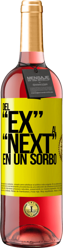 29,95 € Spedizione Gratuita | Vino rosato Edizione ROSÉ Del EX al NEXT en un sorbo Etichetta Gialla. Etichetta personalizzabile Vino giovane Raccogliere 2025 Tempranillo