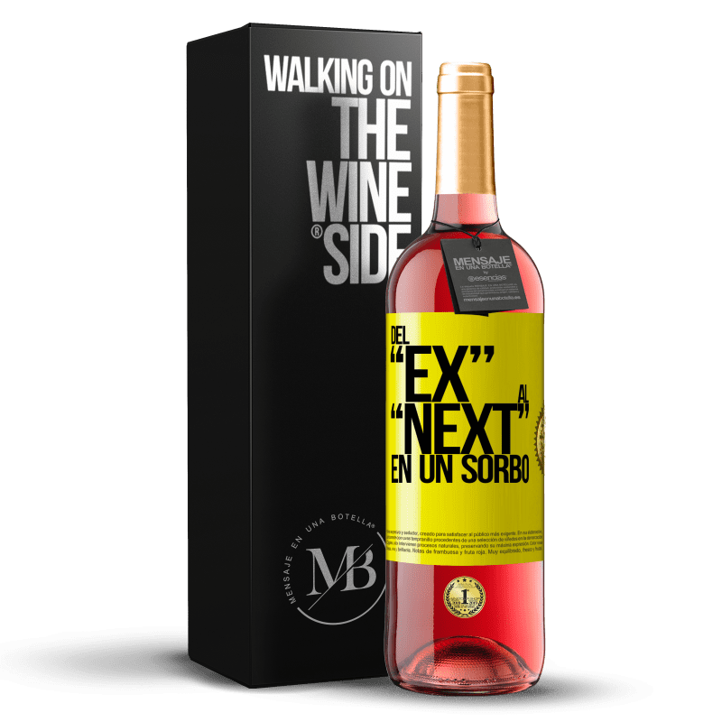 29,95 € Spedizione Gratuita | Vino rosato Edizione ROSÉ Del EX al NEXT en un sorbo Etichetta Gialla. Etichetta personalizzabile Vino giovane Raccogliere 2024 Tempranillo