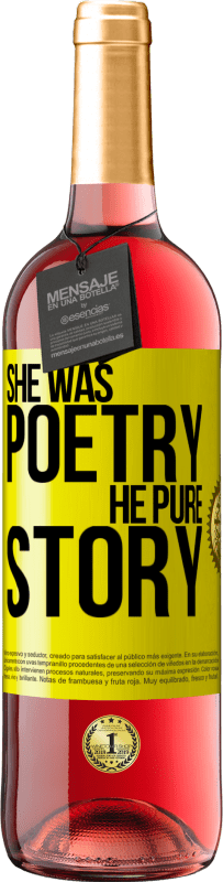29,95 € Free Shipping | Rosé Wine ROSÉ Edition She was poetry, he pure story Yellow Label. Customizable label Young wine Harvest 2022 Tempranillo