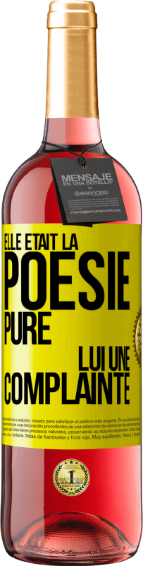 29,95 € Envoi gratuit | Vin rosé Édition ROSÉ Elle était la poésie pure, lui une complainte Étiquette Jaune. Étiquette personnalisable Vin jeune Récolte 2025 Tempranillo