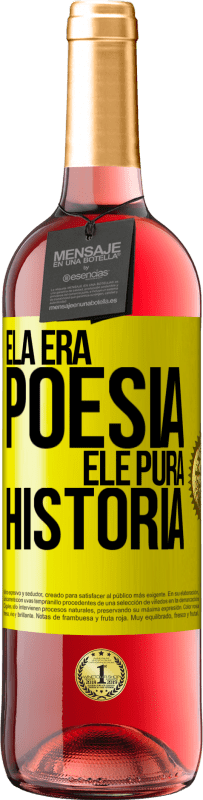 29,95 € | Vinho rosé Edição ROSÉ Ela era poesia, ele pura história Etiqueta Amarela. Etiqueta personalizável Vinho jovem Colheita 2024 Tempranillo