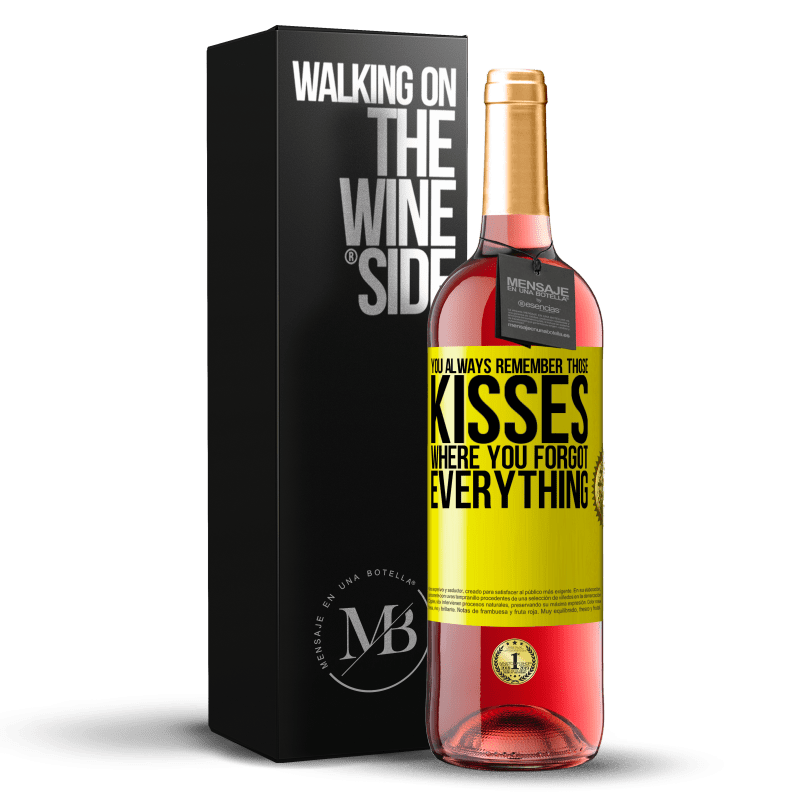 29,95 € Free Shipping | Rosé Wine ROSÉ Edition You always remember those kisses where you forgot everything Yellow Label. Customizable label Young wine Harvest 2023 Tempranillo