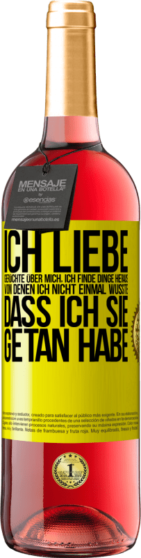 29,95 € Kostenloser Versand | Roséwein ROSÉ Ausgabe Ich liebe Gerüchte über mich, ich finde Dinge heraus, von denen ich nicht einmal wusste, dass ich sie getan habe Gelbes Etikett. Anpassbares Etikett Junger Wein Ernte 2025 Tempranillo