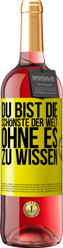 29,95 € Kostenloser Versand | Roséwein ROSÉ Ausgabe Du bist die Schönste der Welt, ohne es zu wissen Gelbes Etikett. Anpassbares Etikett Junger Wein Ernte 2025 Tempranillo