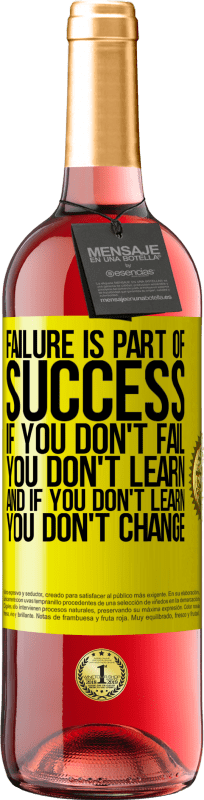 «Failure is part of success. If you don't fail, you don't learn. And if you don't learn, you don't change» ROSÉ Edition