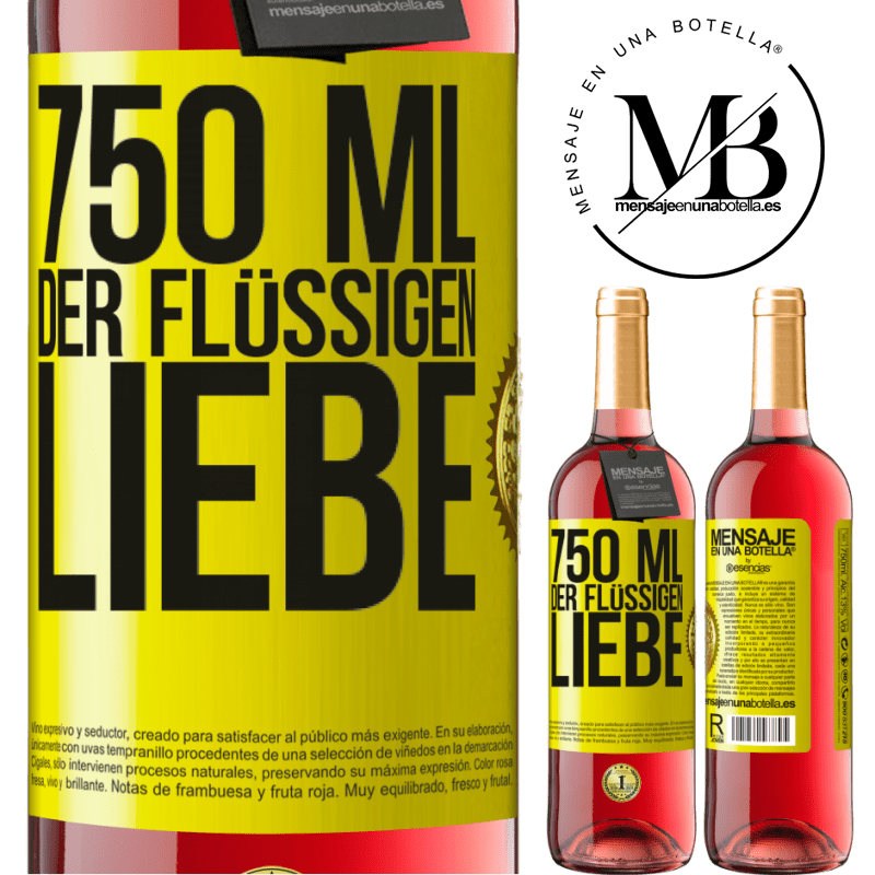 29,95 € Kostenloser Versand | Roséwein ROSÉ Ausgabe 750 ml flüssiger Liebe Gelbes Etikett. Anpassbares Etikett Junger Wein Ernte 2025 Tempranillo