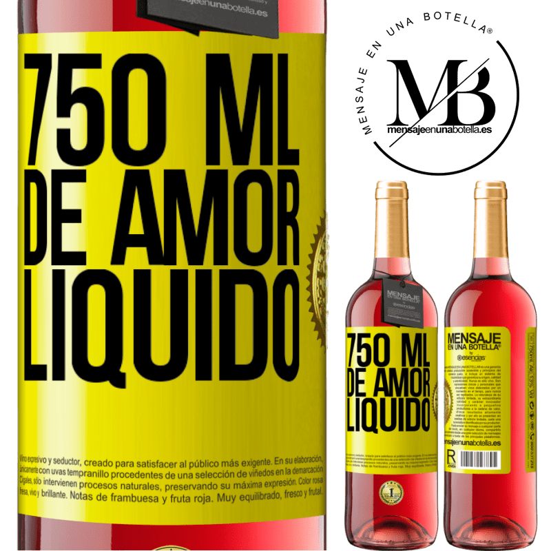 29,95 € Envio grátis | Vinho rosé Edição ROSÉ 750 ml de amor líquido Etiqueta Amarela. Etiqueta personalizável Vinho jovem Colheita 2025 Tempranillo