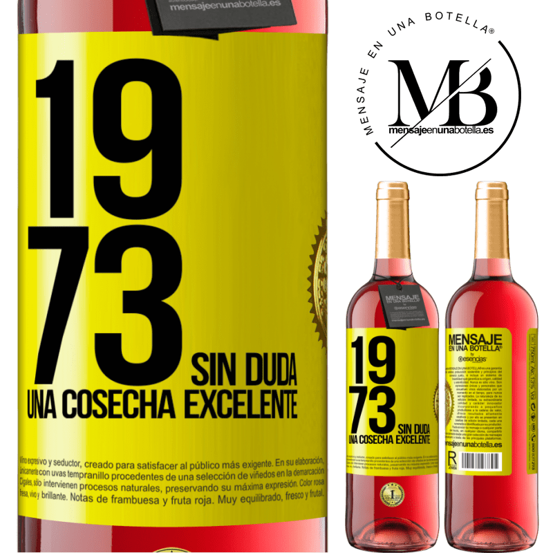 29,95 € Envío gratis | Vino Rosado Edición ROSÉ 1973. Sin duda, una cosecha excelente Etiqueta Amarilla. Etiqueta personalizable Vino joven Cosecha 2023 Tempranillo