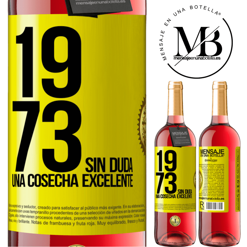 29,95 € Envío gratis | Vino Rosado Edición ROSÉ 1973. Sin duda, una cosecha excelente Etiqueta Amarilla. Etiqueta personalizable Vino joven Cosecha 2025 Tempranillo