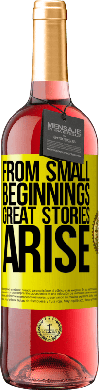 29,95 € Free Shipping | Rosé Wine ROSÉ Edition From small beginnings great stories arise Yellow Label. Customizable label Young wine Harvest 2024 Tempranillo