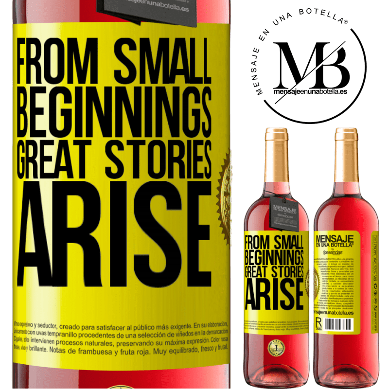 29,95 € Free Shipping | Rosé Wine ROSÉ Edition From small beginnings great stories arise Yellow Label. Customizable label Young wine Harvest 2021 Tempranillo