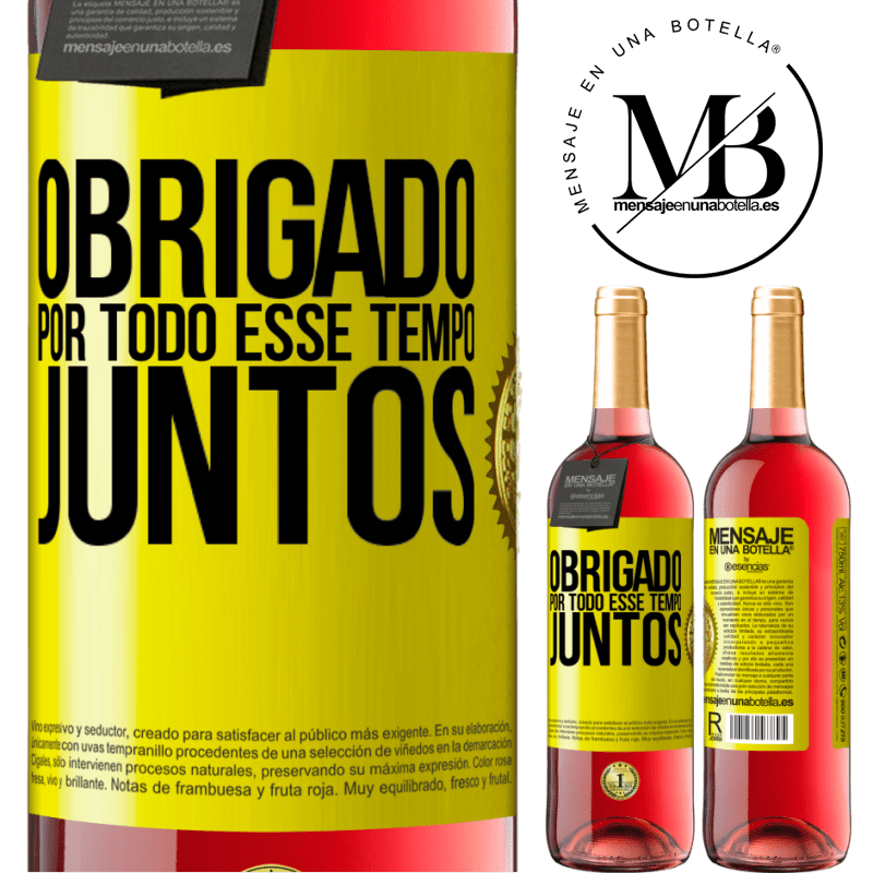 29,95 € Envio grátis | Vinho rosé Edição ROSÉ Obrigado por todo esse tempo juntos Etiqueta Amarela. Etiqueta personalizável Vinho jovem Colheita 2023 Tempranillo