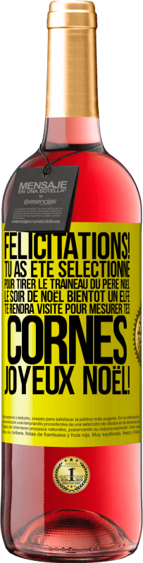 29,95 € Envoi gratuit | Vin rosé Édition ROSÉ Félicitations! Tu as été sélectionné pour tirer le traîneau du Père Noël le soir de Noël. Bientôt un elfe te rendra visite pour Étiquette Jaune. Étiquette personnalisable Vin jeune Récolte 2025 Tempranillo