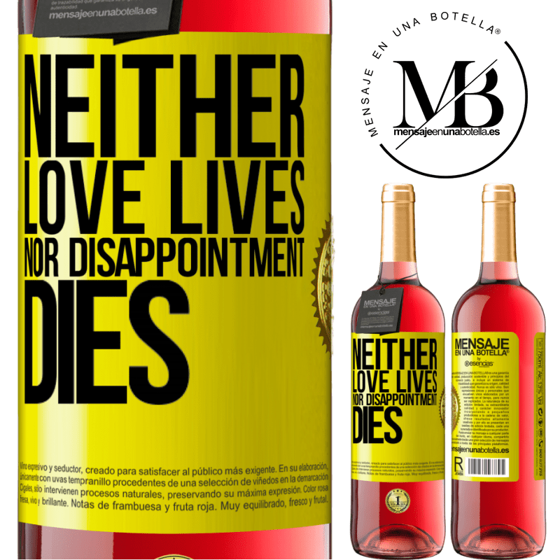 24,95 € Free Shipping | Rosé Wine ROSÉ Edition Neither love lives, nor disappointment dies Yellow Label. Customizable label Young wine Harvest 2021 Tempranillo
