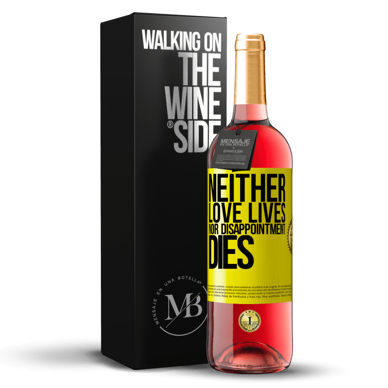 29,95 € Free Shipping | Rosé Wine ROSÉ Edition Neither love lives, nor disappointment dies Yellow Label. Customizable label Young wine Harvest 2023 Tempranillo
