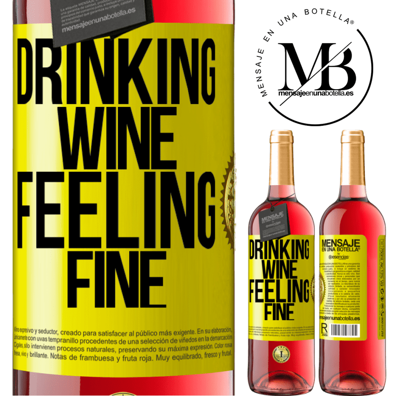 29,95 € Free Shipping | Rosé Wine ROSÉ Edition Drinking wine, feeling fine Yellow Label. Customizable label Young wine Harvest 2021 Tempranillo