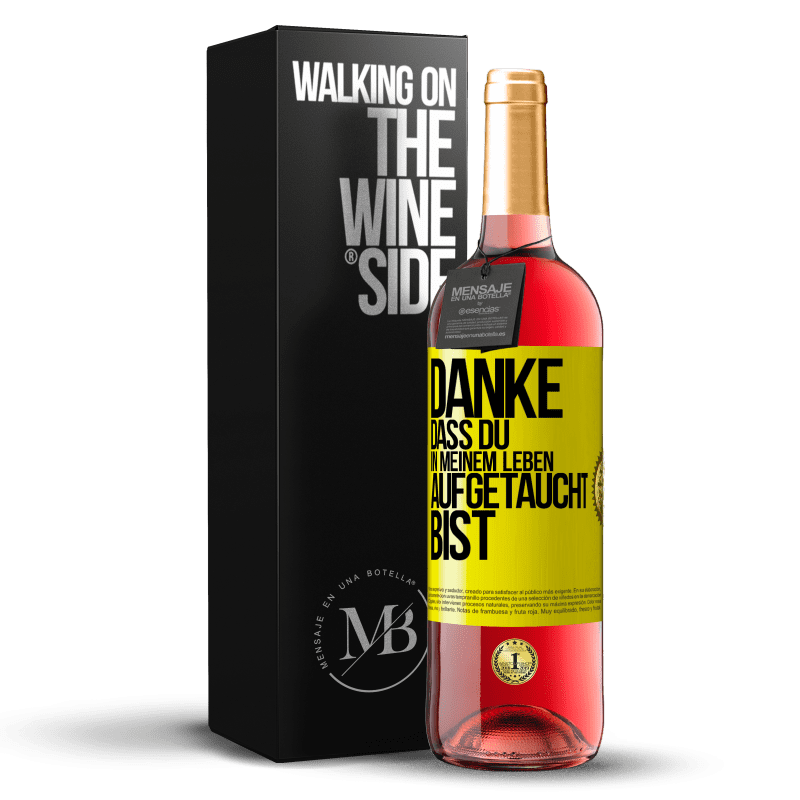 29,95 € Kostenloser Versand | Roséwein ROSÉ Ausgabe Danke, dass du in meinem Leben aufgetaucht bist Gelbes Etikett. Anpassbares Etikett Junger Wein Ernte 2024 Tempranillo