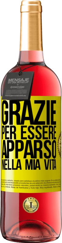 29,95 € Spedizione Gratuita | Vino rosato Edizione ROSÉ Grazie per essere apparso nella mia vita Etichetta Gialla. Etichetta personalizzabile Vino giovane Raccogliere 2025 Tempranillo