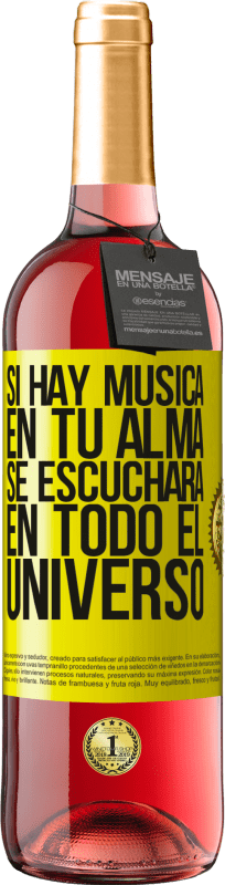 29,95 € Envío gratis | Vino Rosado Edición ROSÉ Si hay música en tu alma, se escuchará en todo el universo Etiqueta Amarilla. Etiqueta personalizable Vino joven Cosecha 2025 Tempranillo
