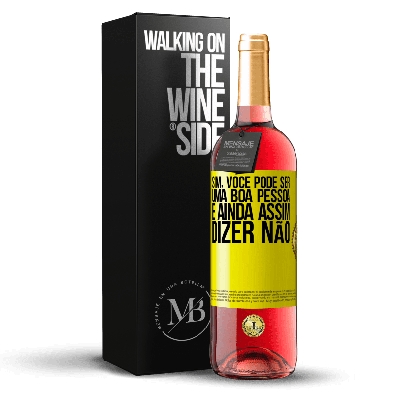 29,95 € Envio grátis | Vinho rosé Edição ROSÉ SIM, você pode ser uma boa pessoa e ainda assim dizer NÃO Etiqueta Amarela. Etiqueta personalizável Vinho jovem Colheita 2025 Tempranillo