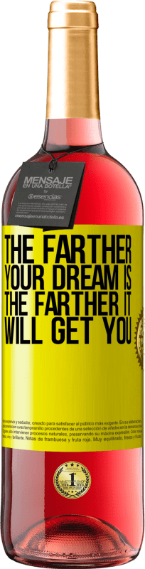 24,95 € | Rosé Wine ROSÉ Edition The farther your dream is, the farther it will get you Yellow Label. Customizable label Young wine Harvest 2021 Tempranillo