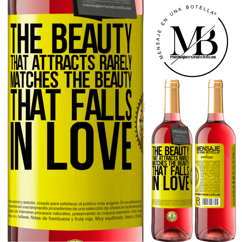29,95 € Free Shipping | Rosé Wine ROSÉ Edition The beauty that attracts rarely matches the beauty that falls in love Yellow Label. Customizable label Young wine Harvest 2021 Tempranillo