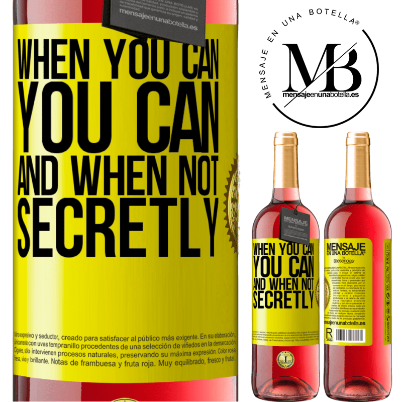 29,95 € Free Shipping | Rosé Wine ROSÉ Edition When you can, you can. And when not, secretly Yellow Label. Customizable label Young wine Harvest 2021 Tempranillo