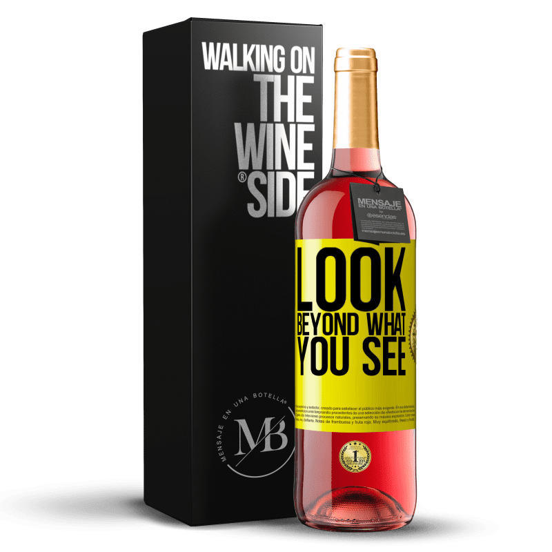29,95 € Бесплатная доставка | Розовое вино Издание ROSÉ Смотри дальше того, что видишь Желтая этикетка. Настраиваемая этикетка Молодое вино Урожай 2023 Tempranillo