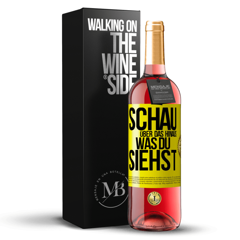 29,95 € Kostenloser Versand | Roséwein ROSÉ Ausgabe Schau über das hinaus, was du siehst Gelbes Etikett. Anpassbares Etikett Junger Wein Ernte 2024 Tempranillo