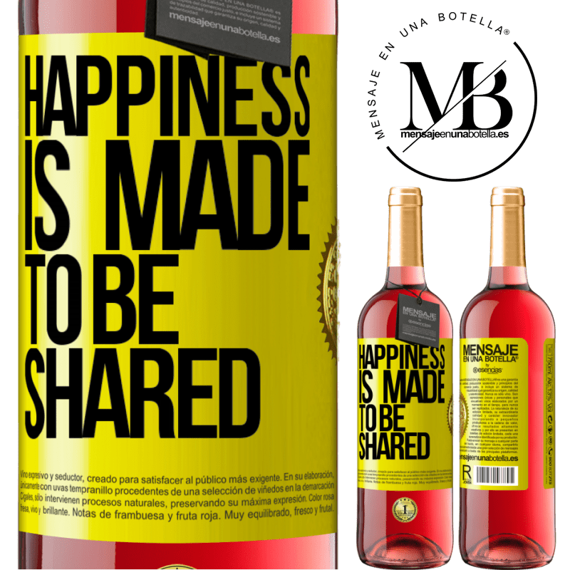 29,95 € Free Shipping | Rosé Wine ROSÉ Edition Happiness is made to be shared Yellow Label. Customizable label Young wine Harvest 2021 Tempranillo