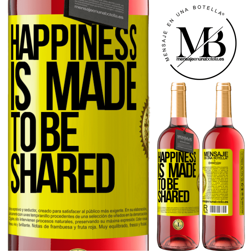 29,95 € Free Shipping | Rosé Wine ROSÉ Edition Happiness is made to be shared Yellow Label. Customizable label Young wine Harvest 2025 Tempranillo