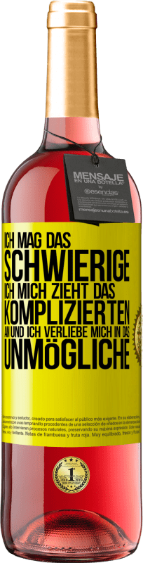 29,95 € | Roséwein ROSÉ Ausgabe Ich mag das Schwierige, ich mich zieht das Komplizierten an und ich verliebe mich in das Unmögliche Gelbes Etikett. Anpassbares Etikett Junger Wein Ernte 2024 Tempranillo