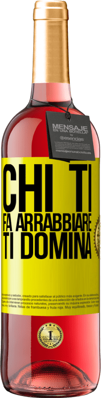 29,95 € | Vino rosato Edizione ROSÉ Chi ti fa arrabbiare ti domina Etichetta Gialla. Etichetta personalizzabile Vino giovane Raccogliere 2024 Tempranillo