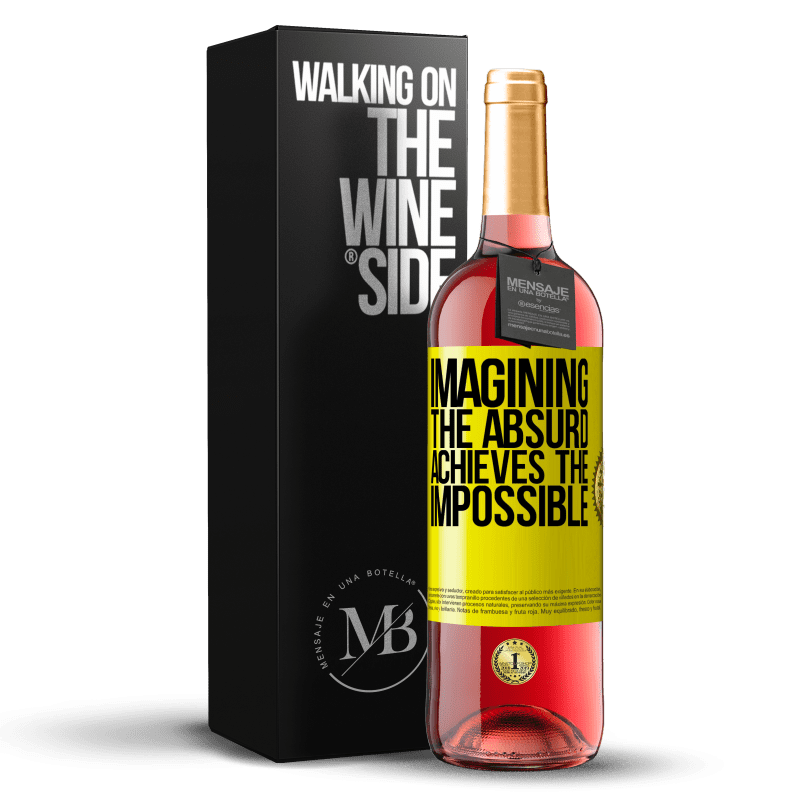 29,95 € Бесплатная доставка | Розовое вино Издание ROSÉ Воображение абсурда достигает невозможного Желтая этикетка. Настраиваемая этикетка Молодое вино Урожай 2023 Tempranillo