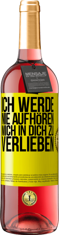 29,95 € | Roséwein ROSÉ Ausgabe Ich werde nie aufhören, mich in dich zu verlieben Gelbes Etikett. Anpassbares Etikett Junger Wein Ernte 2024 Tempranillo