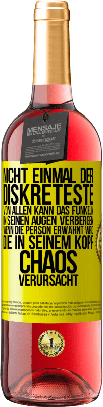 29,95 € | Roséwein ROSÉ Ausgabe Nicht einmal der Diskreteste von allen kann das Funkeln in seinen Augen verbergen, wenn die Person erwähnt wird, die in seinem K Gelbes Etikett. Anpassbares Etikett Junger Wein Ernte 2024 Tempranillo