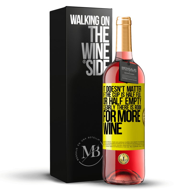 29,95 € Free Shipping | Rosé Wine ROSÉ Edition It doesn't matter if the cup is half full or half empty. Clearly there is room for more wine Yellow Label. Customizable label Young wine Harvest 2024 Tempranillo